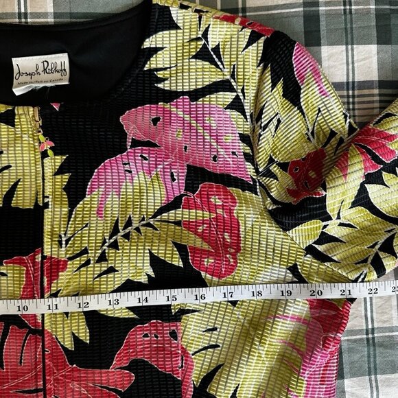 JOSEPH RIBKOFF Jacket Womens Size L Colorful Floral Full Zip Tropical Resortwear - Picture 11 of 14